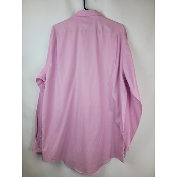 Lands End Men's Pinpoint Oxford Button Up Shirt Pink Purple Sz 17/37 Tall - Picture 6 of 9